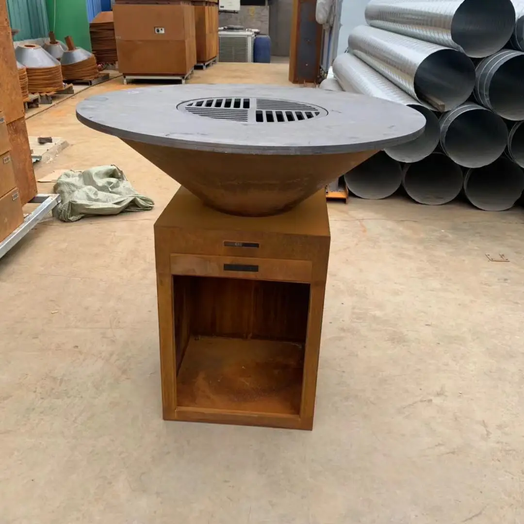 outdoor corten steel bbq grills outside brasero