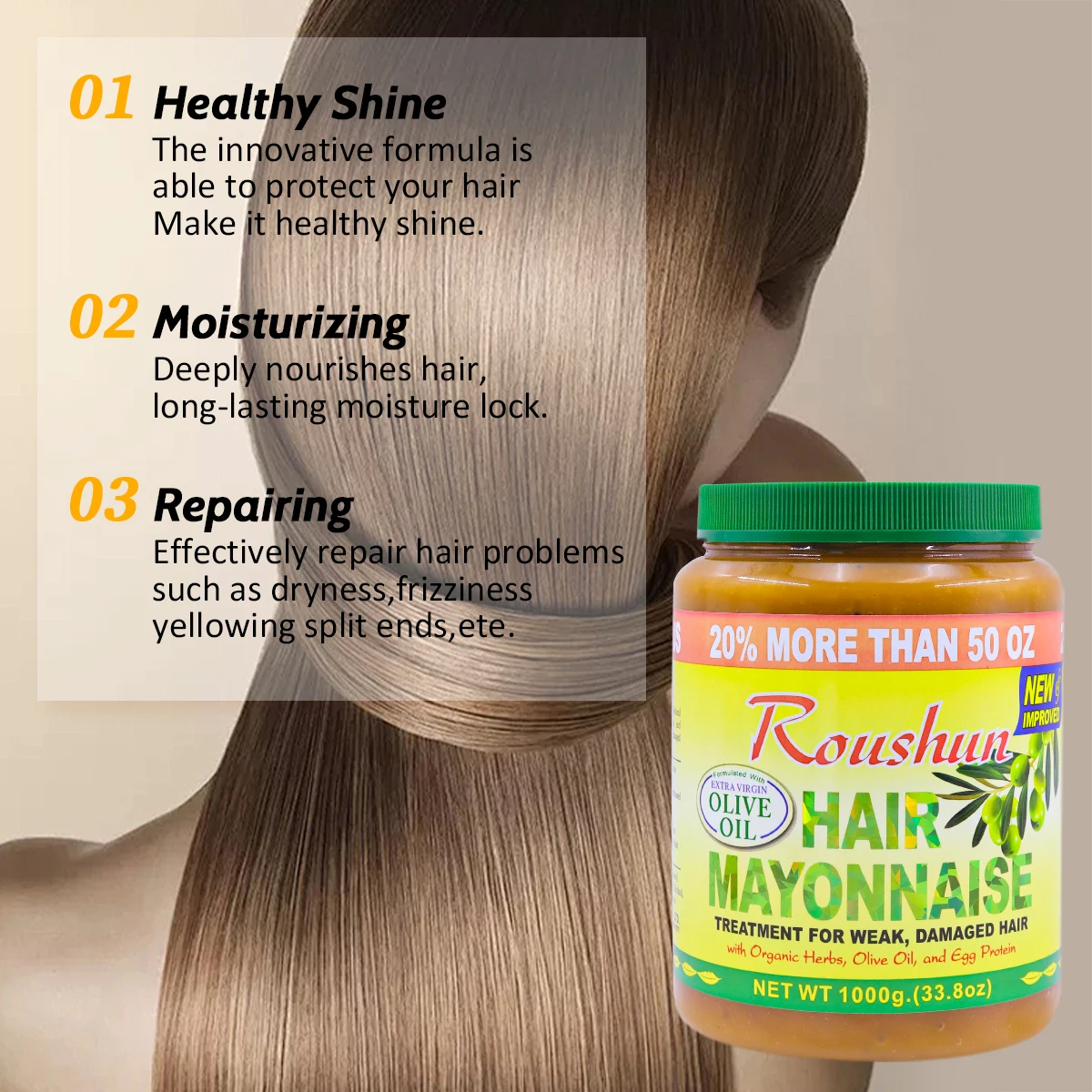 ROUSHUN Hair Mask Best Brand Private Label Repair Nourish Olive Hair Treatment Mask