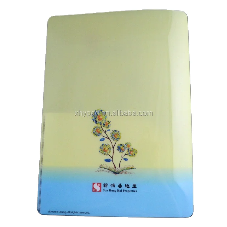 Custom Logo Printed A4 Size PP Plastic File Folder with 2 Pockets