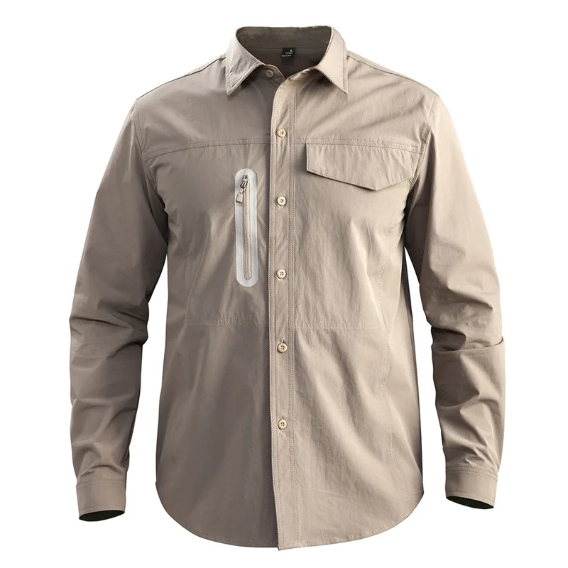Yuda New Fashion Men Shirt Casual Quick Dry Outdoor Long Sleeve Waterproof Cargo Over Shirt