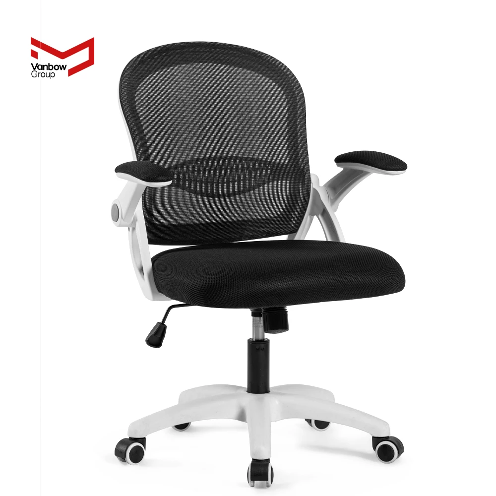 VANBOW Minimalist Ergonomic Revolving Task BIFMA Black+White Adjustable Height Office Chair Computer Chair  for Gamers Home Use