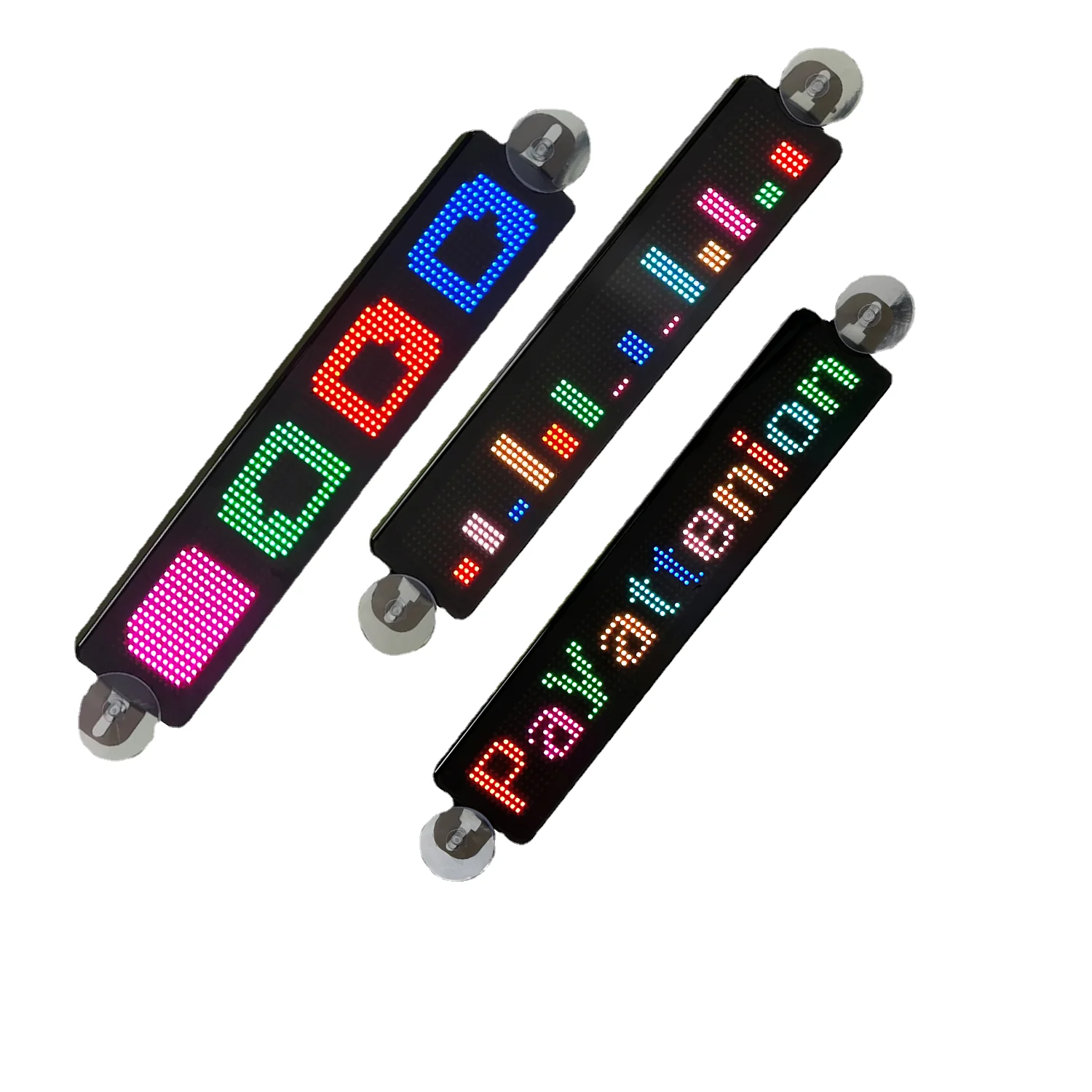 Growns23*5CM Scrolling Message Red Green Blue White Yellow LED Vehicle Display APP 5V Car Window Portable Mini Moving Signs