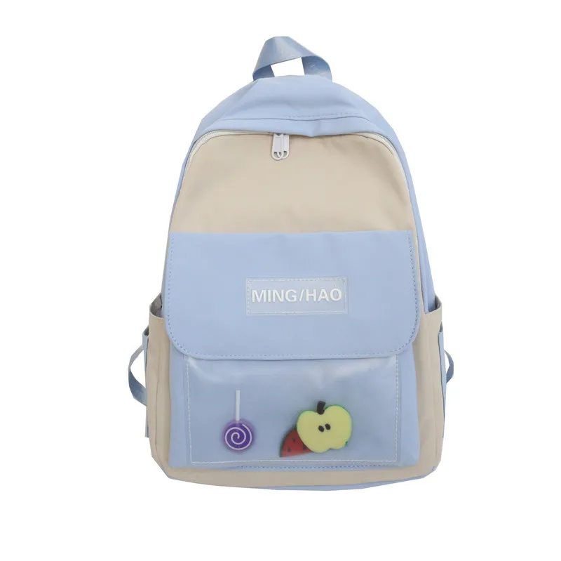 Schoolbag Female Nylon Pvc Korean Version Small Fresh Backpack Mori Cute Campus Student Backpack Wholesale