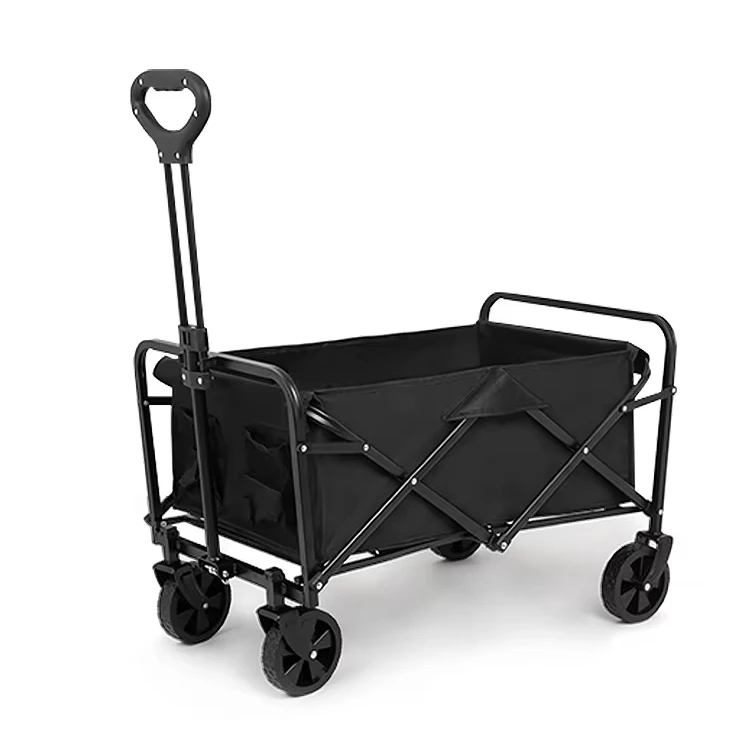 PoeticExist Utility Big Four wheels Best  Portable Collapsible Camping Picnic Cart  Convenient Folding Trolly Wagon