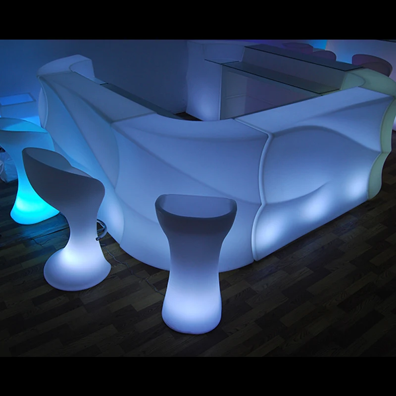 Коммерческая светодиодная барная стойка с дистанционным управлением и подсветкой со сменными цветами полками для использования в ночном