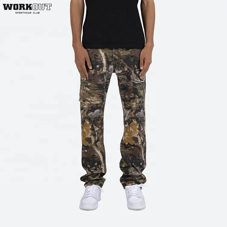 Custom Mens Camo Camouflage Digital Print Tapestry Jeans Pants Men Cargo Jeans