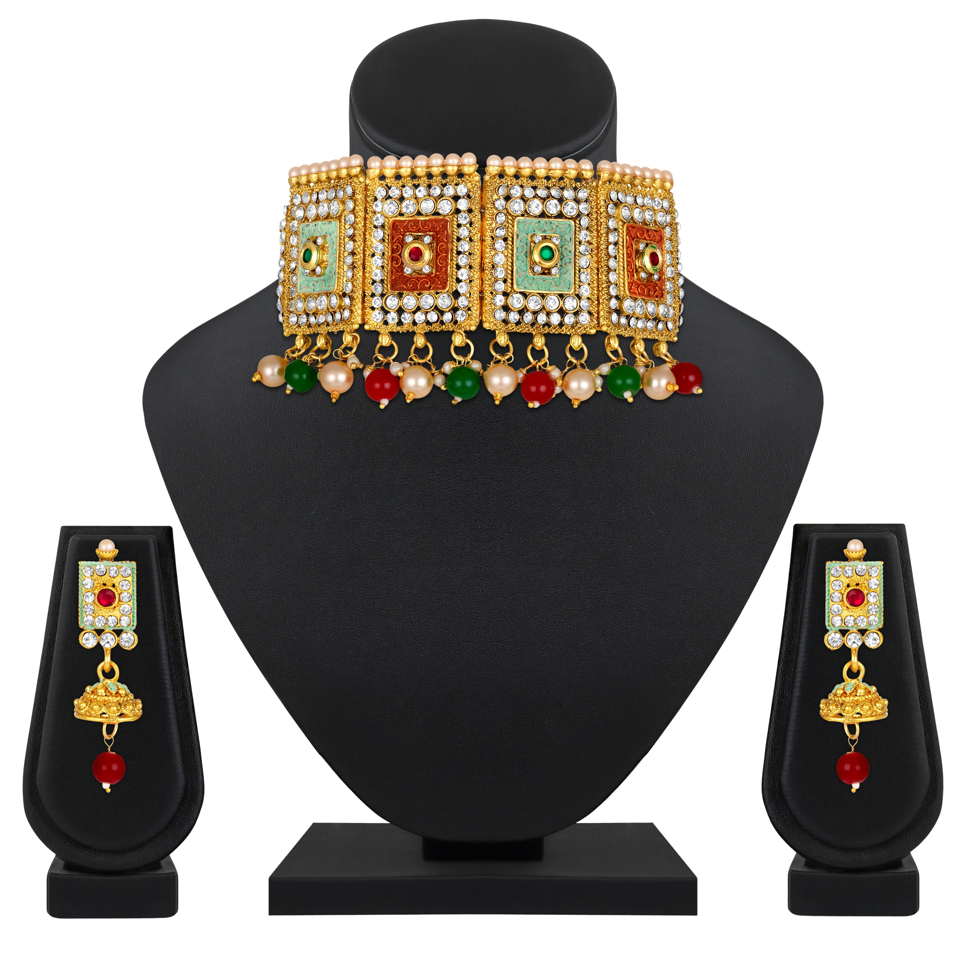 Оптовая продажа индийские ювелирные изделия Kundan Polki традиционные антикварные свадебные наборы ювелирных изделий из тяжелого золота