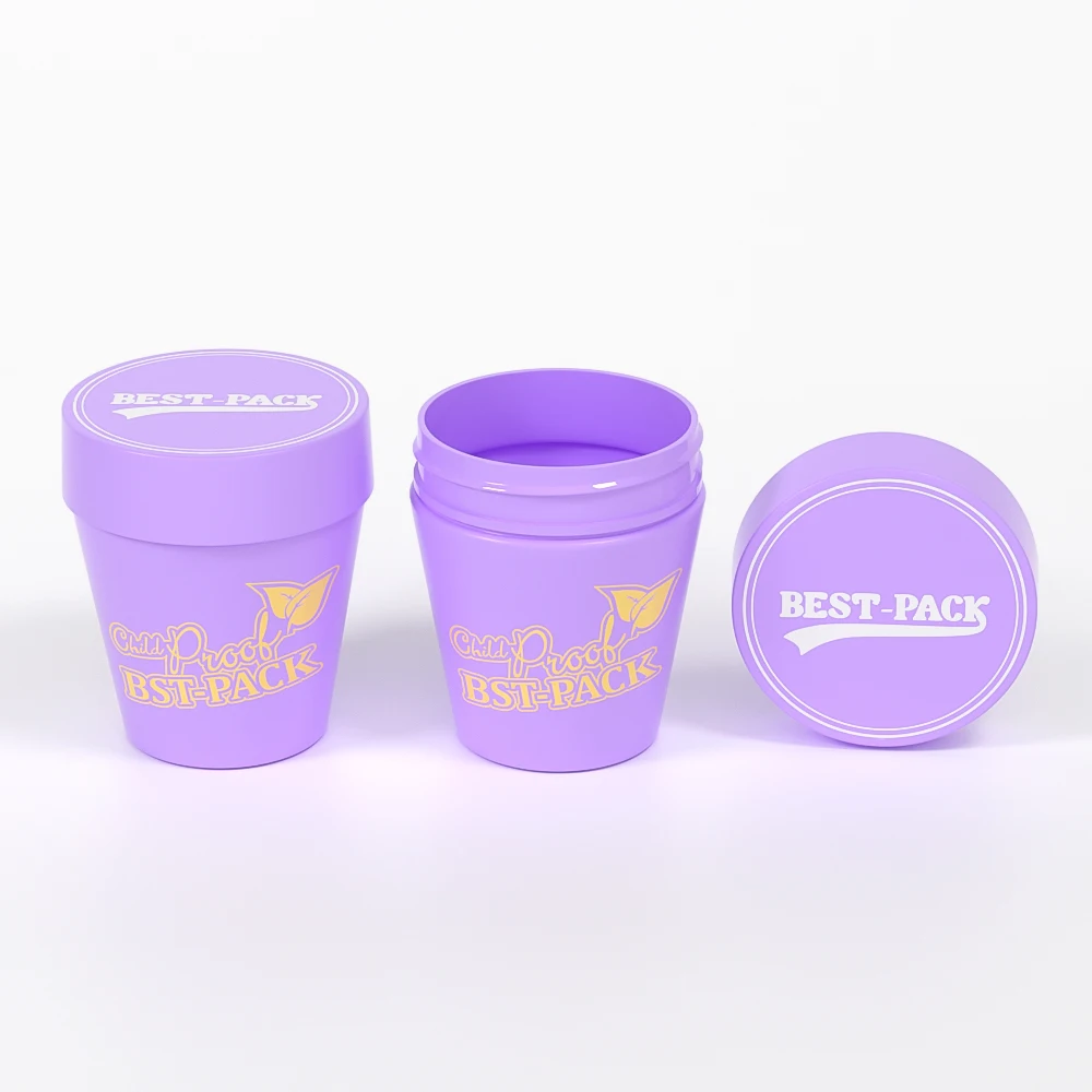 Colored Pet Candy Packaging Plastic Round Container Childproof Cap Plastic Gummy Candy Packaging Jar