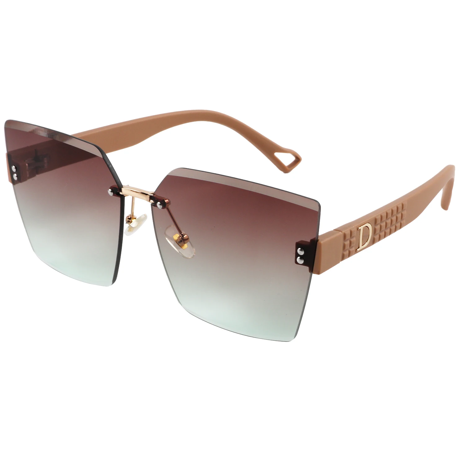 New European and American rimless sunglasses network red with the same sunglasses female ins trend street shot sunglasses sold