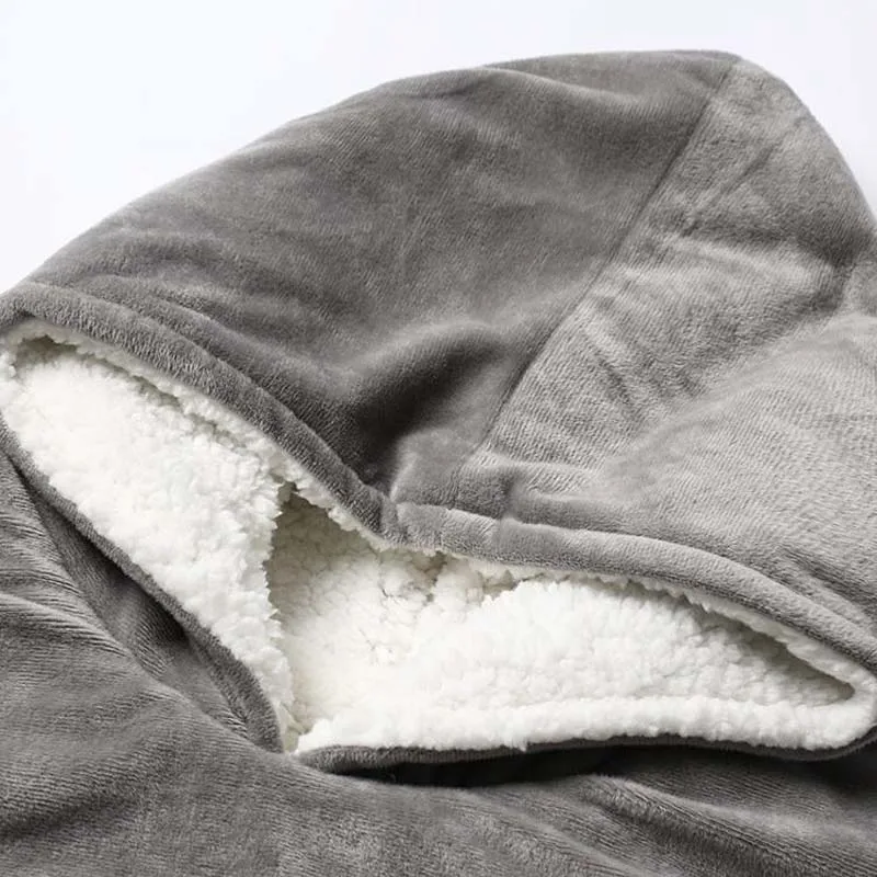 Hot Sale Eco-Friendly Wearable Hooded Blankets Sleeves Super Soft Thick Warm Sweatshirt Oversized Hoodie Blanket