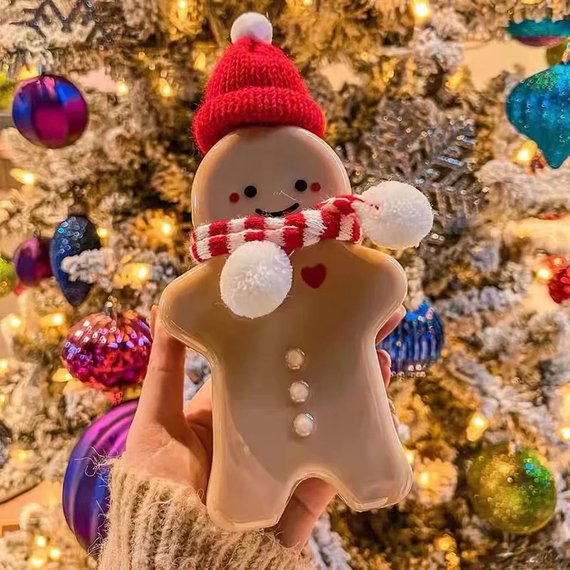 16 oz beverage Plastic PET 500ml cute Ginger Bread Man Shaped  commercial juice milk tea bottle for Christmas