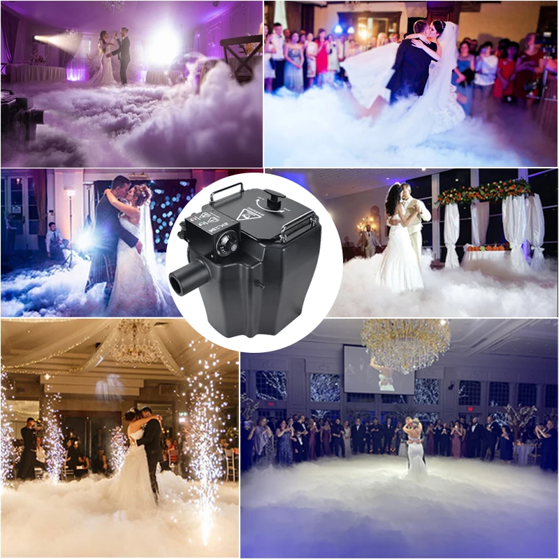 Wedding DJ Equipment Low Ground Fogger Water Heavy Smoke Machine 3500W Mini Dry Ice Fog Machine for Halloween Stage Party Events