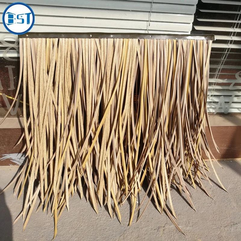 PVC PE fireproof artificial thatch plastic synthetic thatch roll water reed thatch