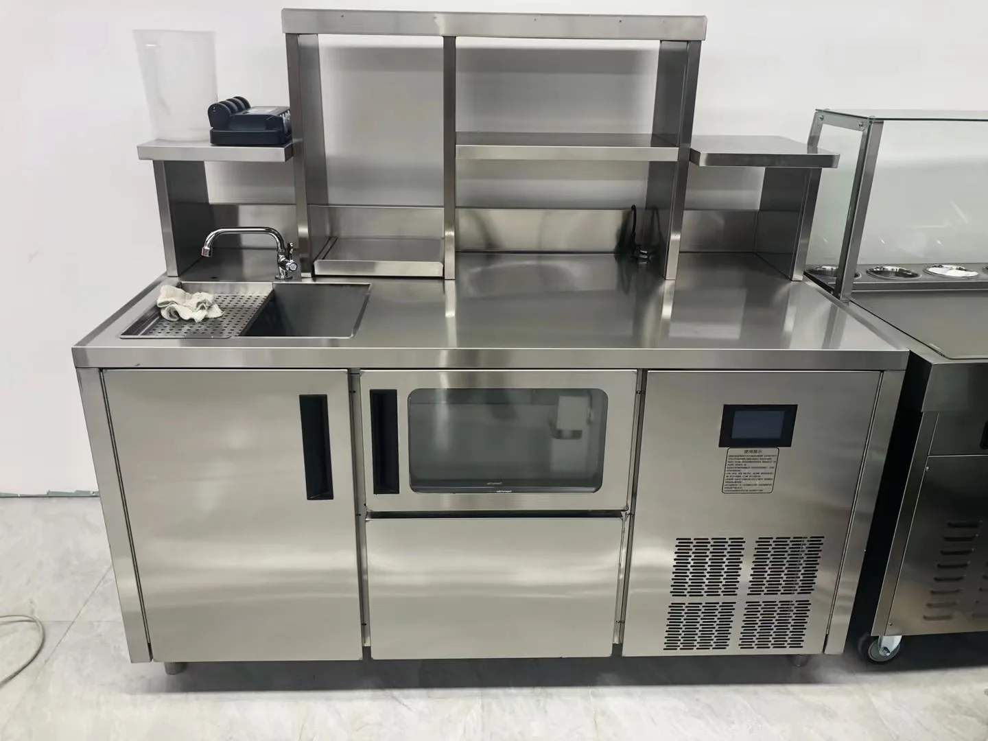 Oem stainless steel cafe table juicer coffee shop designs modern set furniture bubble tea restaurant commercial bar counters