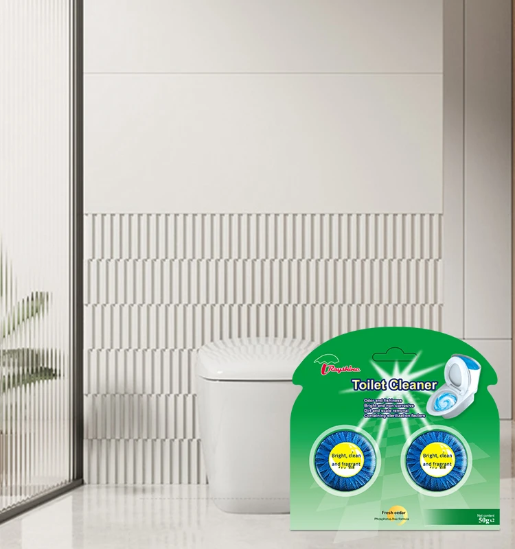 Rayshine wholesale toilet blue bubble Fragrance Block toilet tablet for clean the tank of toilet  50G 2 PCS Travel Set