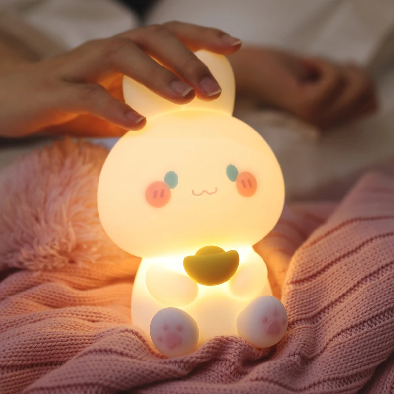 Baby Rabbit Lamp Touch Sensor Creative Children Gift Lamp light Silicone Baby Sleeping Night Light