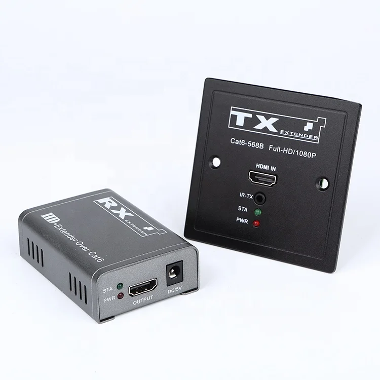 HD Extender 50 Meter Wall Plate Support Video Resolution up to 1080P@60Hz 60m 86-HD Extender Over Single CAT6