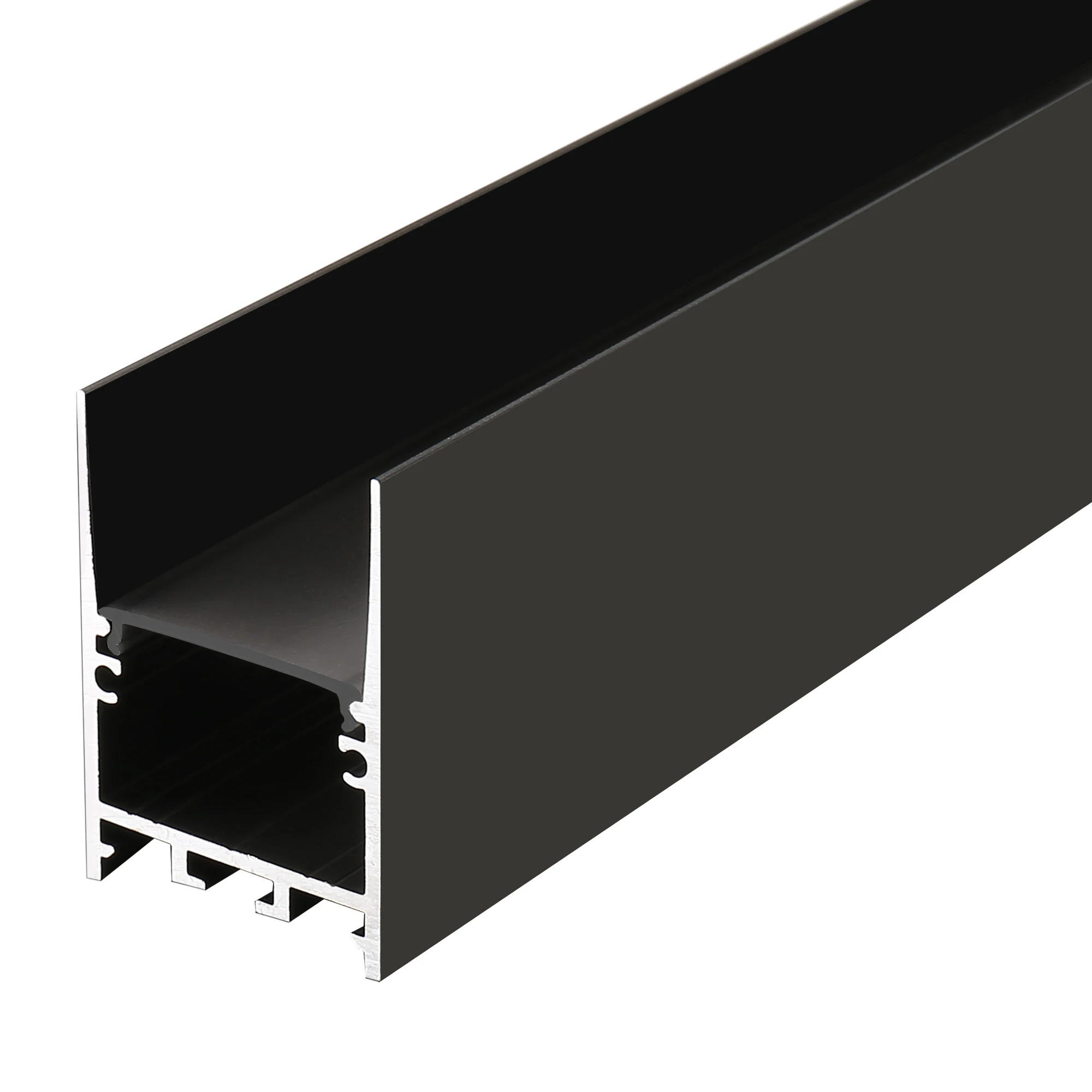 Low glare low UGR LED channel  extrusion  profile with regressed cover for led strip tape