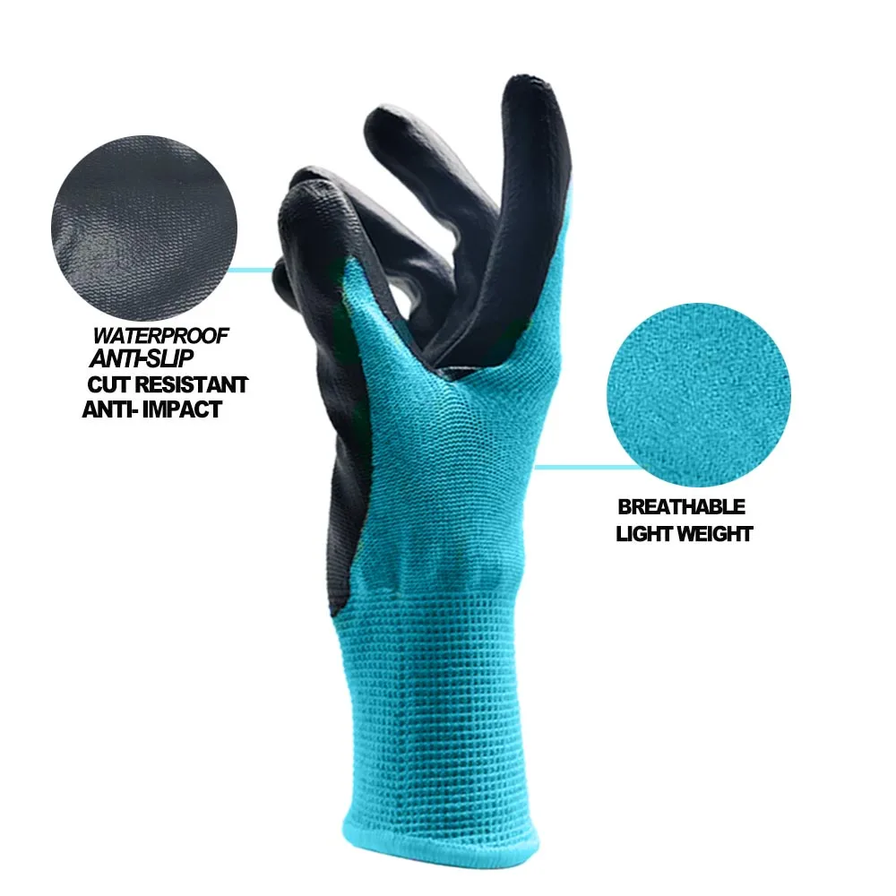 Custom Logo Breathable Wet Oil Grip Gardening gloves Safety Hand Protection Glove For Horticulture Gardening Yard Working