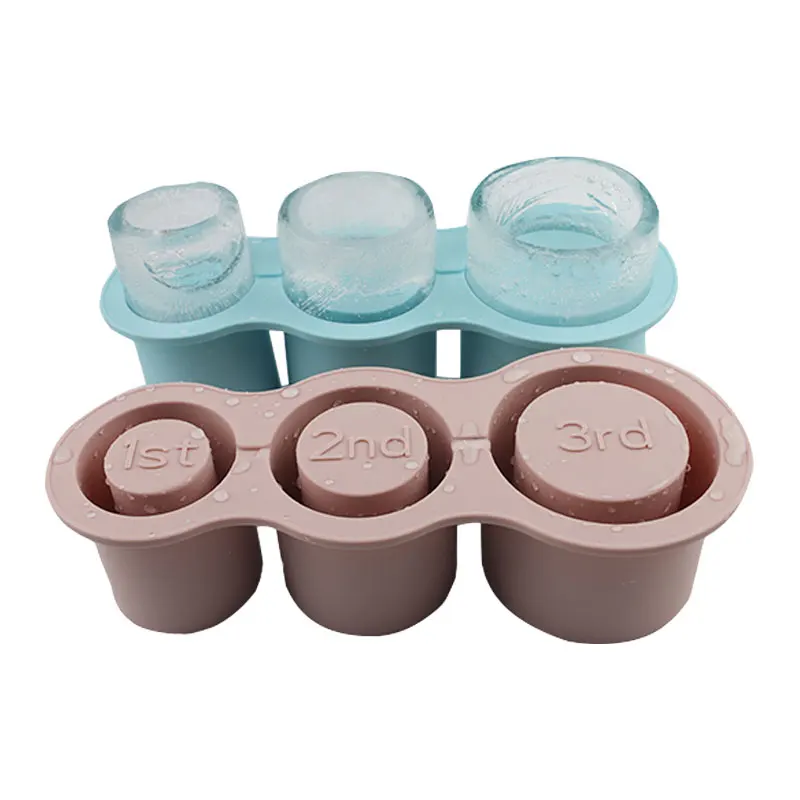 Tumbler Cup Free Silicone Ice Mold with Lid Bin Ice Cube Tray for Freezer