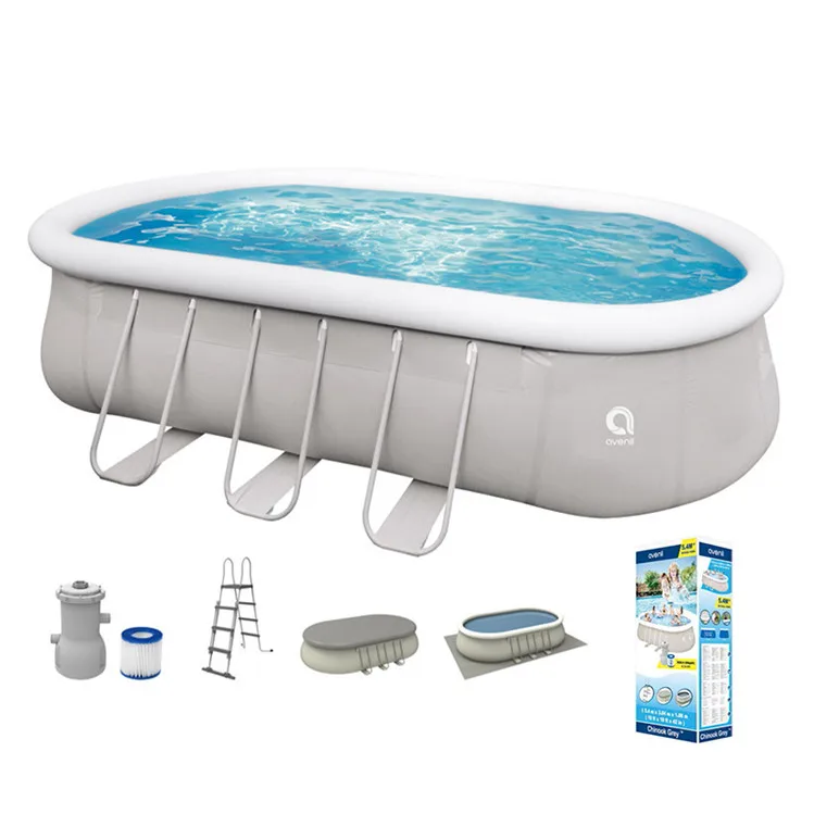 20ft Grey 6.10m*3.60m*1.22m Avenli above ground swimming pool large family pool frame steel kids spa swimming pool