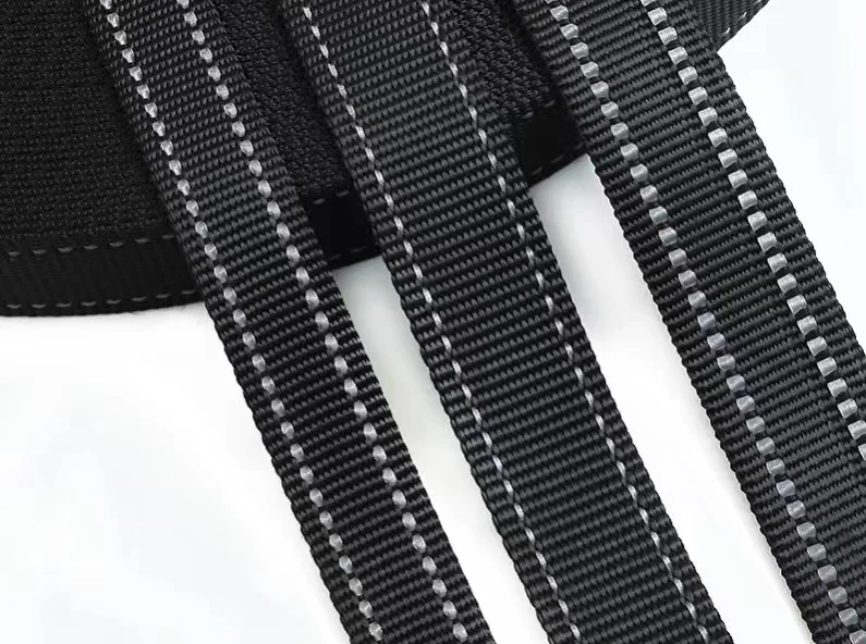 Pet Collar Nylon Webbing with Reflective Line
