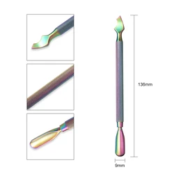 Cuticle Pusher Stainless Steel Nail Art tools 2 Way Pedicure Manicure Care Cleaner Nail Care Tool Finger Dead Skin Push