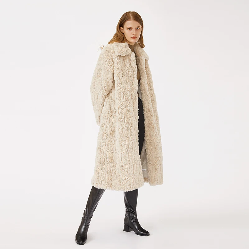 Wholesale Custom Manufacturers High Quality Private Label Winter Luxury Furry Rabbit Faux Fur Long Coat For Women