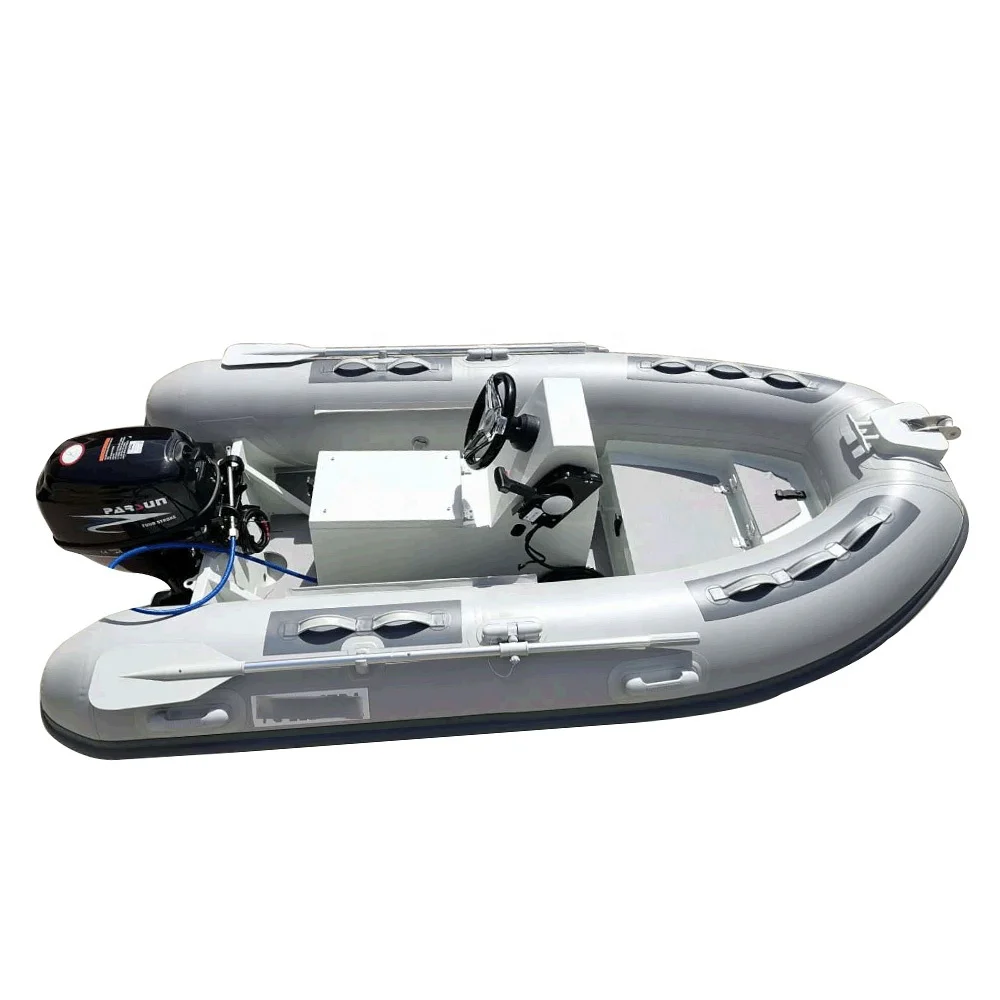 Orca 11ft Hypalon Semi-Rigid Inflatable Boat Aluminum 330 Outboard Motor PVC Material 1.2mm Thickness Fishing Sport Lakes Rivers