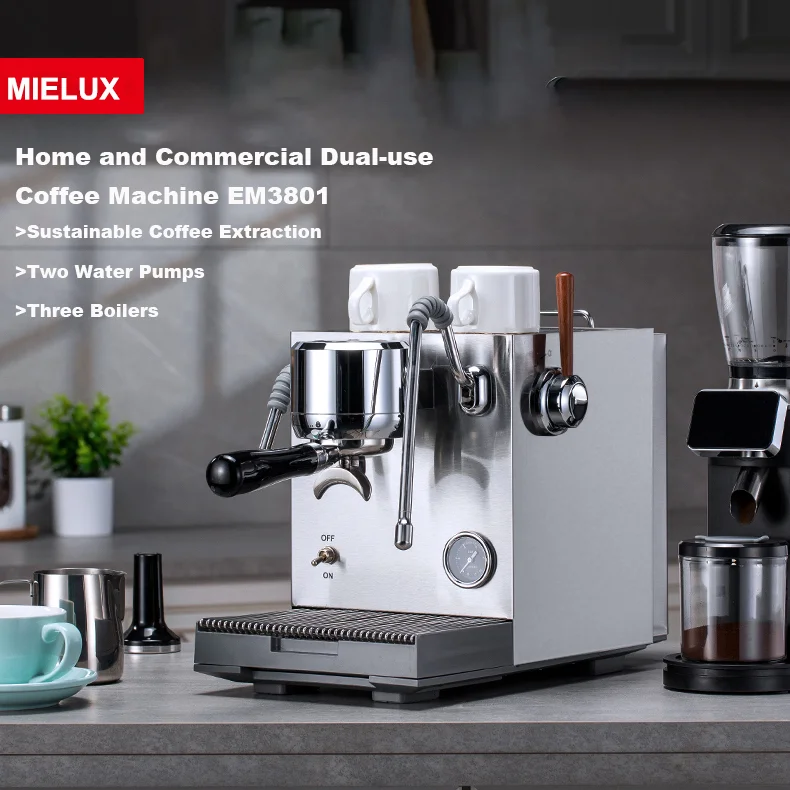 19 Bar Professional Home Automatic Cafetera Cappuccino Two Water Pumps Three Boilers Commercial Coffee Maker/Espresso Machine