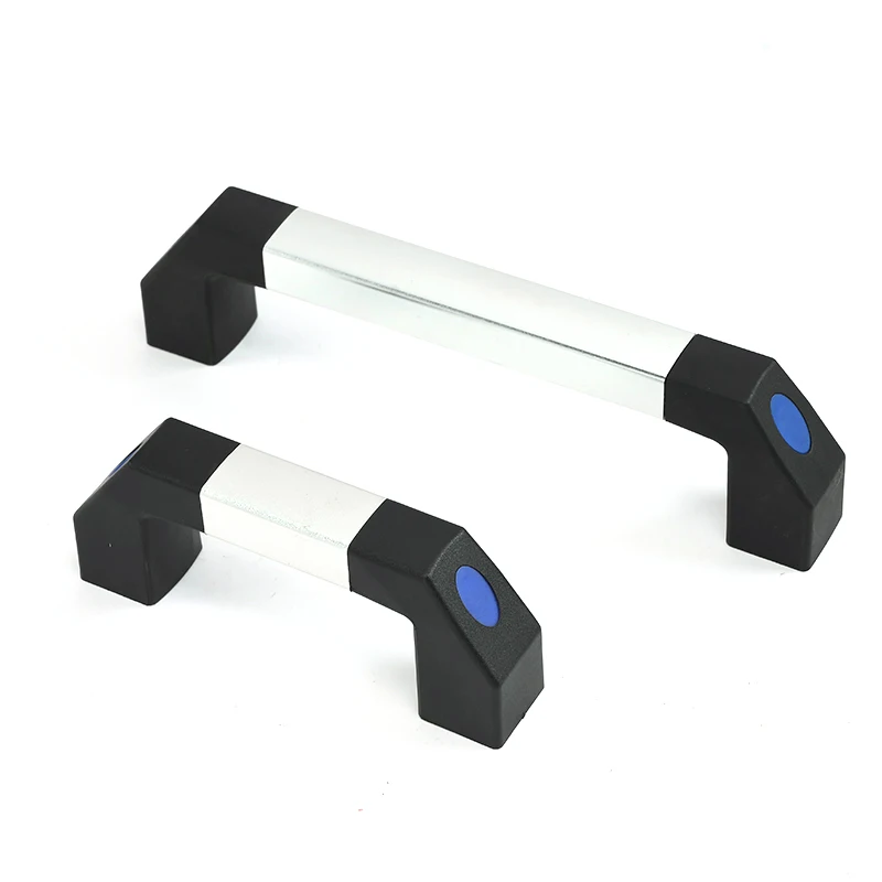 Long round tubular aluminum alloy bridge plastic handle for machinery cabinet