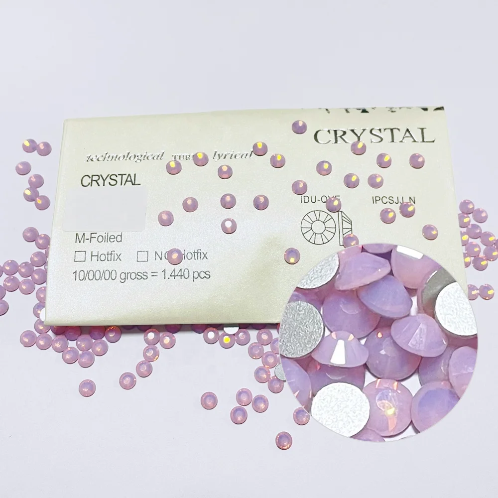 Yantuo High Quality Non-Hot Fix Crystal Rhinestones Nail Flatback Glass Stone SS20 Pink opal for Nail Art Shoes Phone Cases