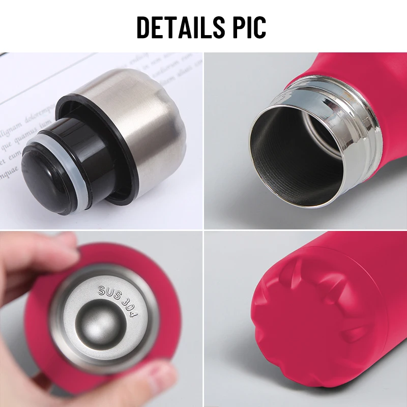 Metal 17 oz Cola Shape Sports Thermos Outdoor Stainless Steel Double Wall Water Bottle Rubber Drink Bottle Flask for Camping