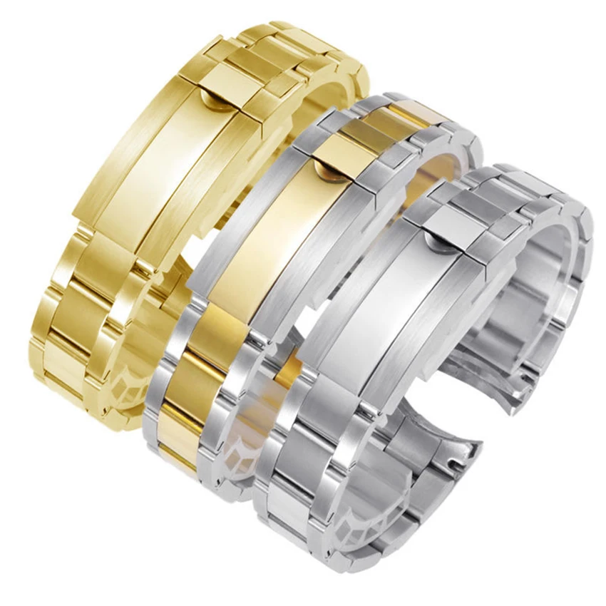 Watch Bracelet For Rolex SUBMARINER DAYTONA SUP GMT Men Fine-Tuning Pull Button Clasp Strap Stainless Steel Watch Band