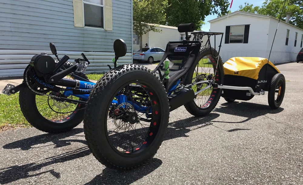 500 Вт Электрический моторизованный Средний приводной педаль вспомогательный 26 дюймов колесный толстые шины трицикл лежачий трехколесный велосипед для продажи