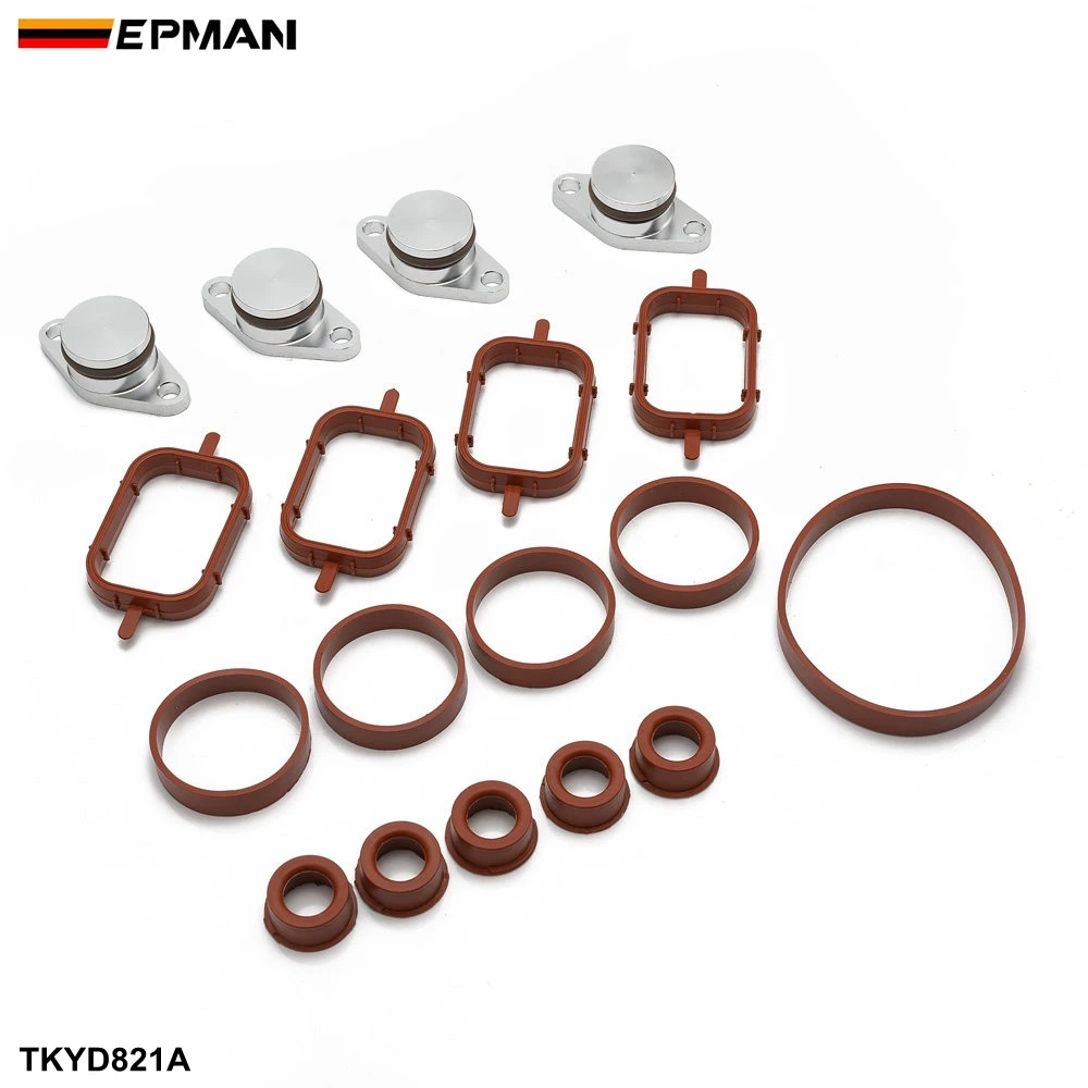 EPMAN 4 x 22mm Diesel Swirl Blanks Flaps Repair Delete Kit With Intake Gasket For BMW E46 E39 E90 E39 TKYD821A