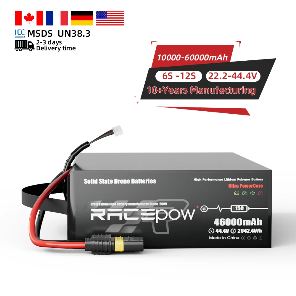 High density solid state battery 22.2V 44.4V 6S 12S 30000mAh 40000mAh 46000mAh 60000mAh Cargo drone/VTOL/evtol/ Heavy lift drone