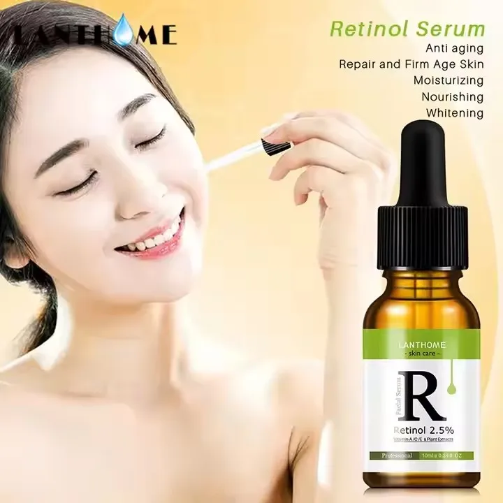 Private Label OEM Anti Aging Wrinkle Firming Brightening Skin Care Hyaluronic Acid and Vitamin E Face 2.5% Retinol Serum