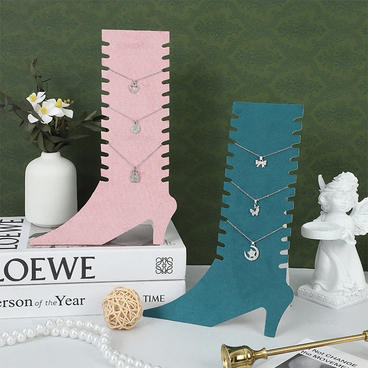 SHI SHENG New Shoe Shape Anklet Bracelet Pink Display Paper Card for Shop Home Decor Supplies Shooting Props