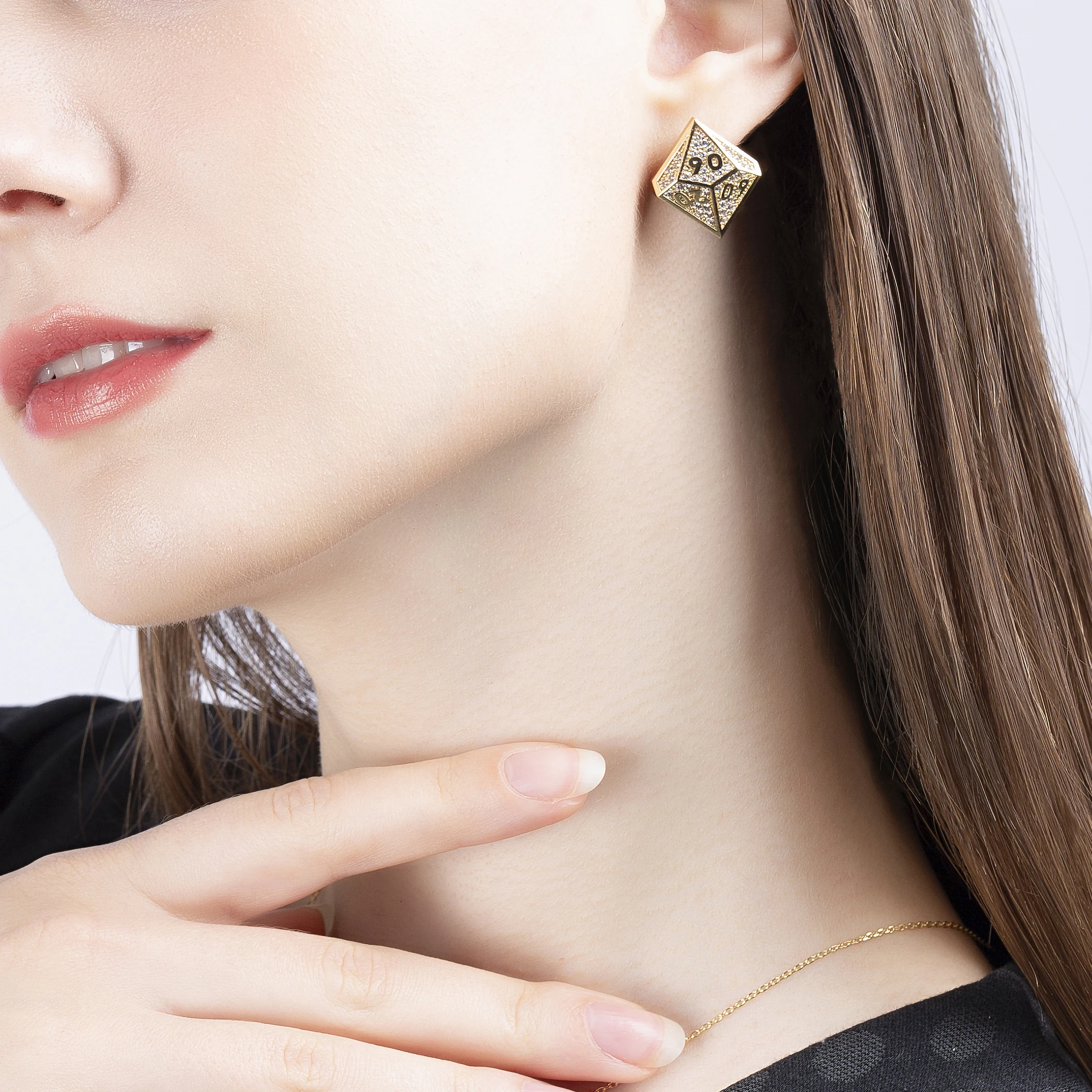 Mini Planet DND Ear Stud D20 Jewelry Board Game Dungeons and Dragons Peripheral Products DND DICE necklace Earring