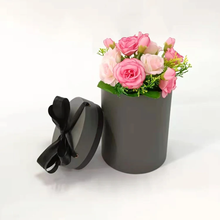 Cheap Custom Paper Box Lid Fresh Rose Wedding Party Flowers Box Round Cardboard Packaging Box