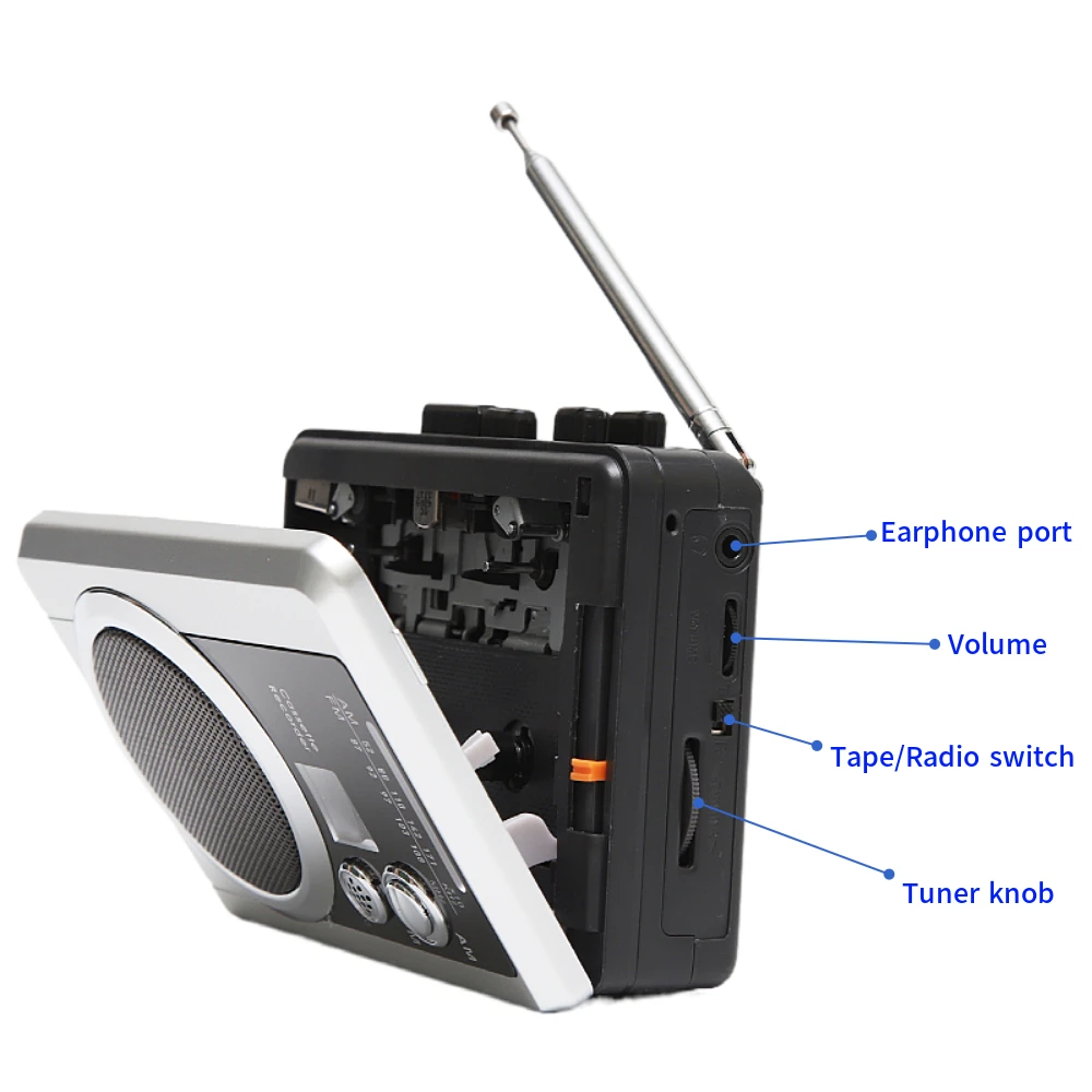 Wholesale Factory hotsale Cassette Recorder Player With Am Fm Radio Record Auto Reverse Belt Clip Walkman