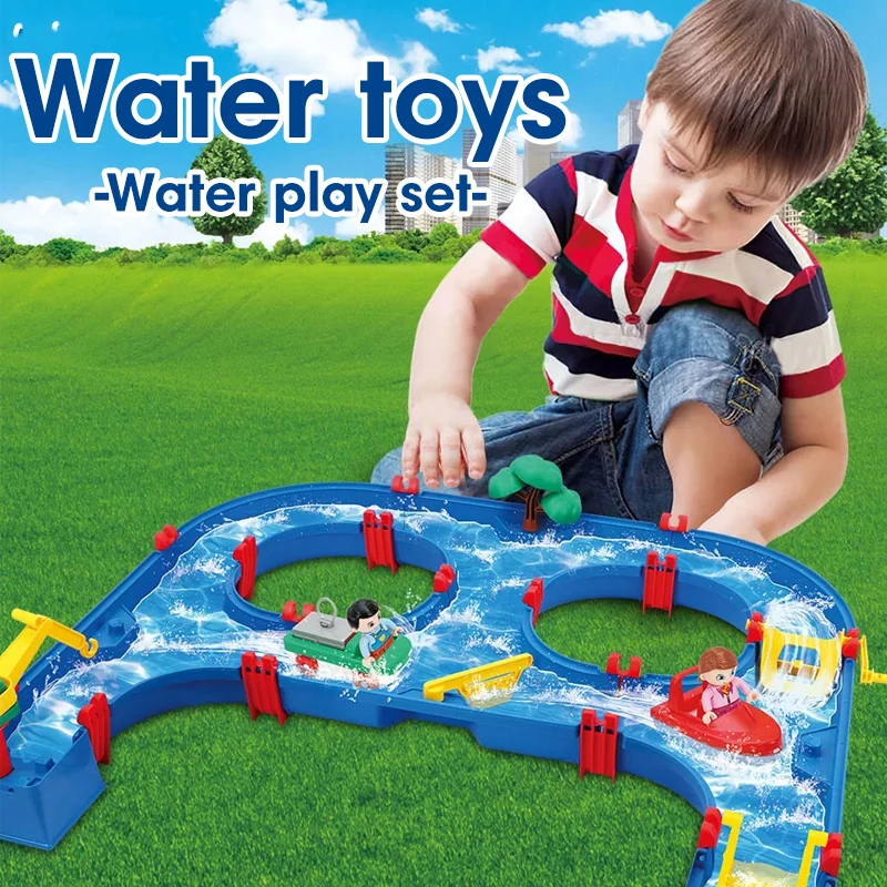57PCS Water park educational summer play water track table games toy for kids