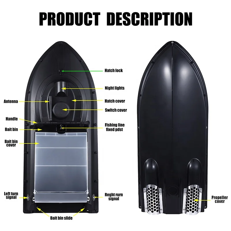 Wholesale free shipping drop ship jabo 2 2ag 10a 20a lithium battery radio control rc fish baitboat hull fishing bait boat gps