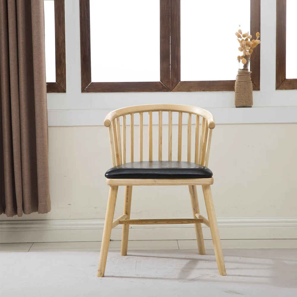 
Nordic dining chair vintage leather chair office conference chair 