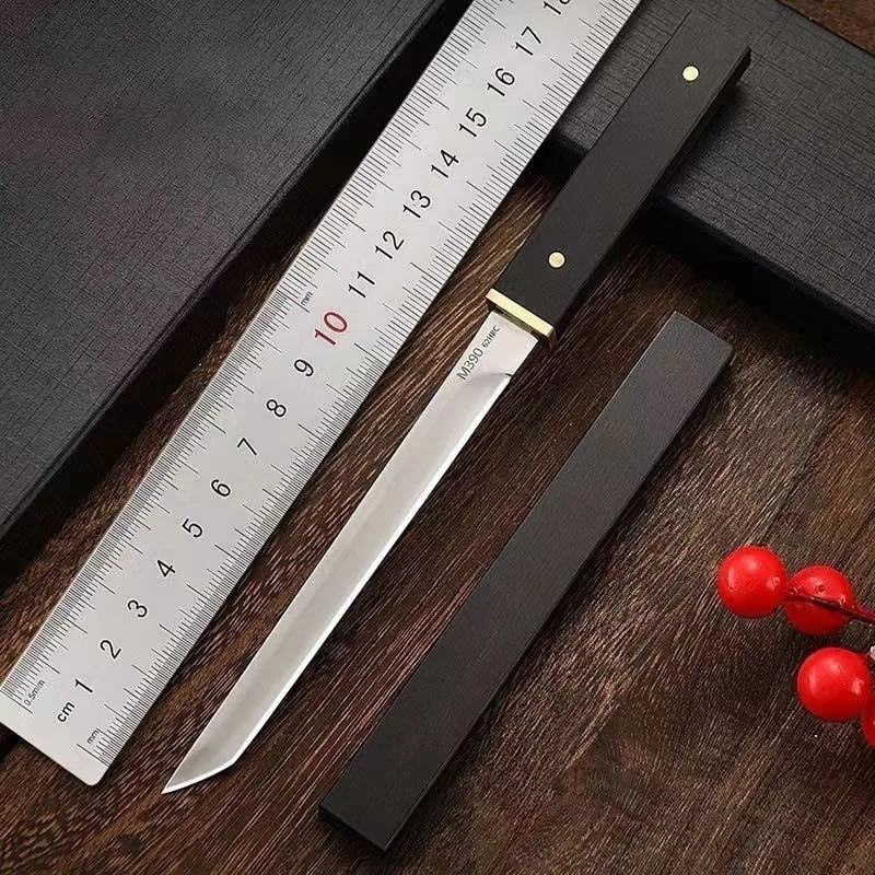 Outdoor Portable Multi-use Fruit Knife Wooden Box Knife Camping Sharp Meat Eating Knife Exquisite Gift Box