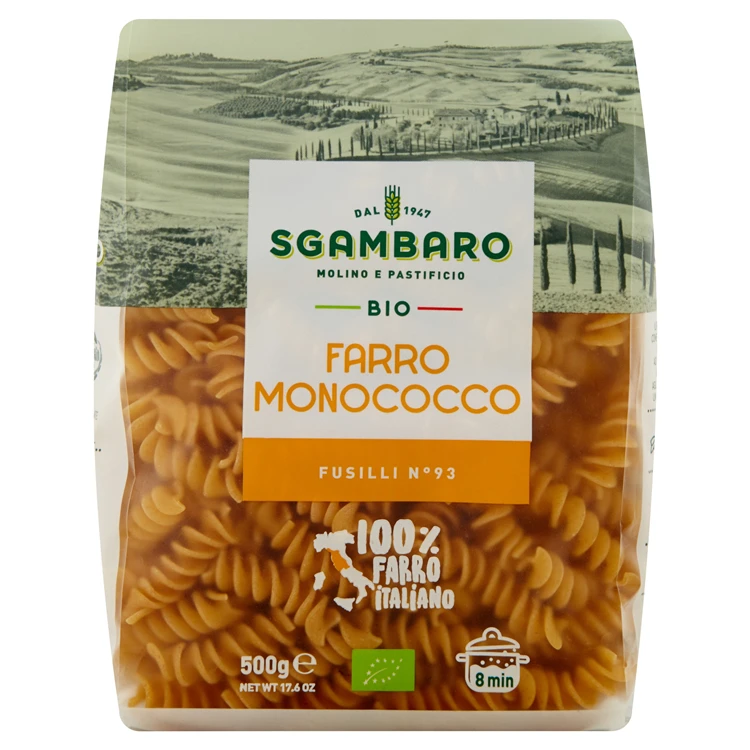 
Organic Italian Monococcum Spelt Dry Pasta Fusilli N.93 Pasta 
