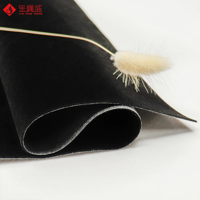 China Textile Cheap Black Non Woven Short Pile Jewelry Box Interlining Velvet Flocking Fabric