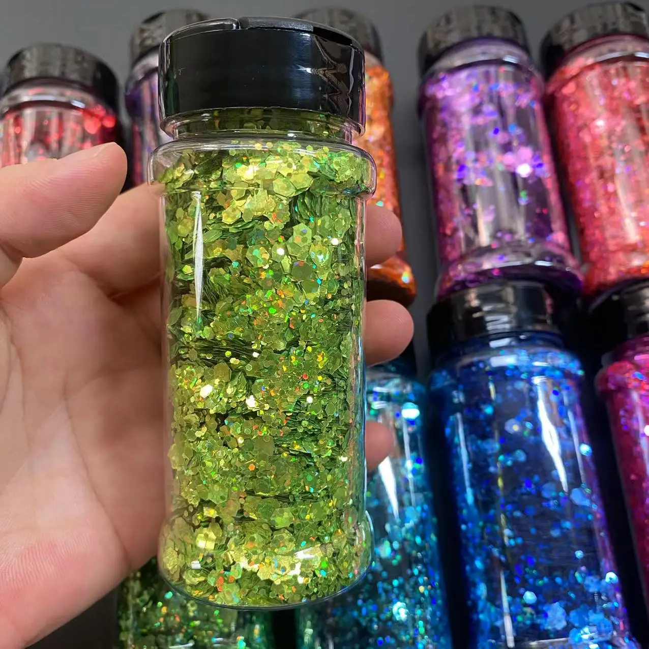 Bulk Sparkly Shiny Mixed Glitter 2Oz Shaker Bottle Chunky Nail Chunky Glitter Bulk
