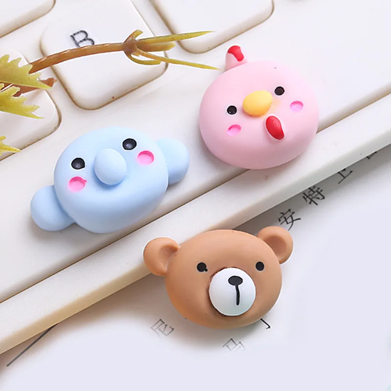 Cartoon Bear Bunny DIY Phone Shell Decoration Resin Charms Simulation Cream Glue Package DIY Crystal Epoxy Resin Accessories